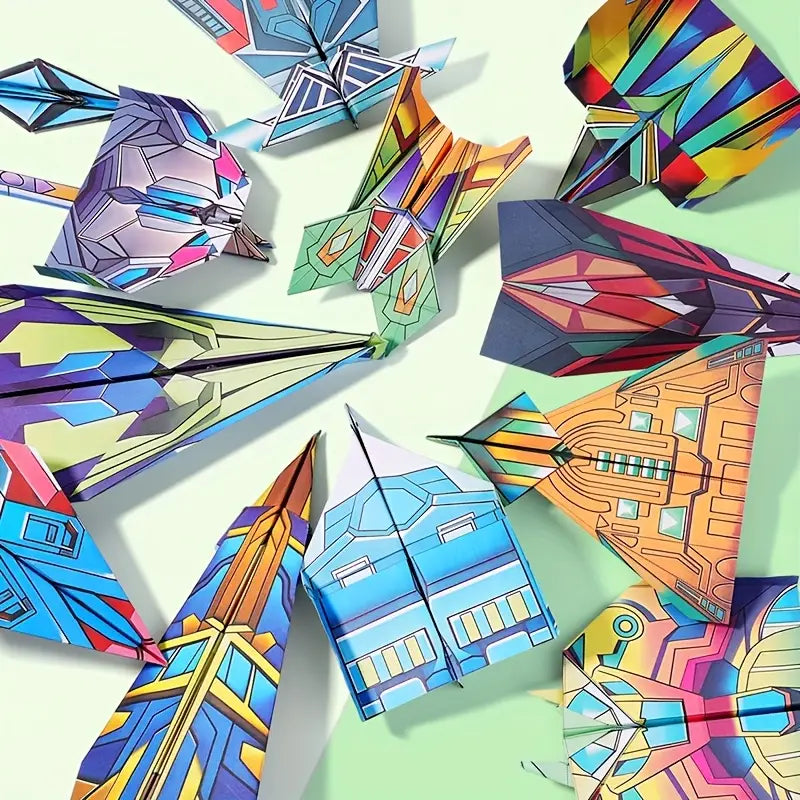 【12 Models】Children's DIY origami airplane toy
