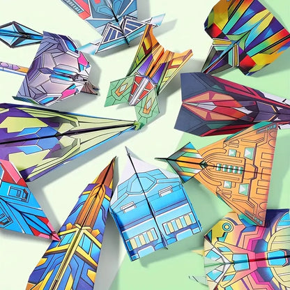 【12 Models】Children's DIY origami airplane toy