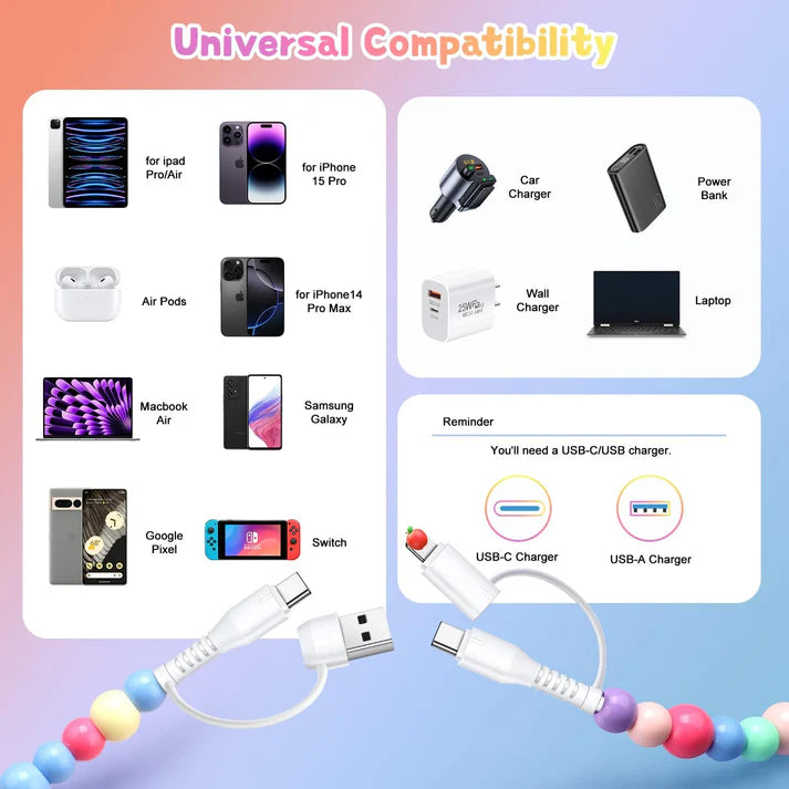 4-in-1 Beaded Charging Cord