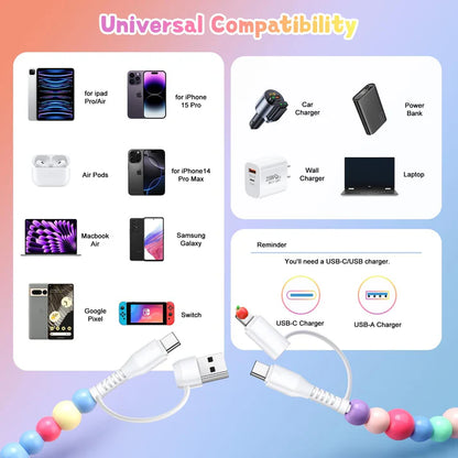 4-in-1 Beaded Charging Cord