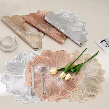 Lotus-Shaped Heat-Resistant Placemat – Washable & Anti-Slip | Elegant Table Decor