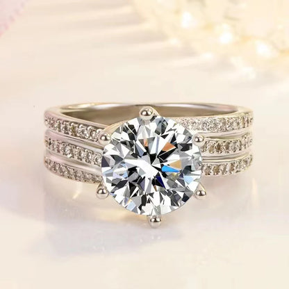 5-Carat Super Sparkling Pigeon Egg Imitation Moissanite Ring