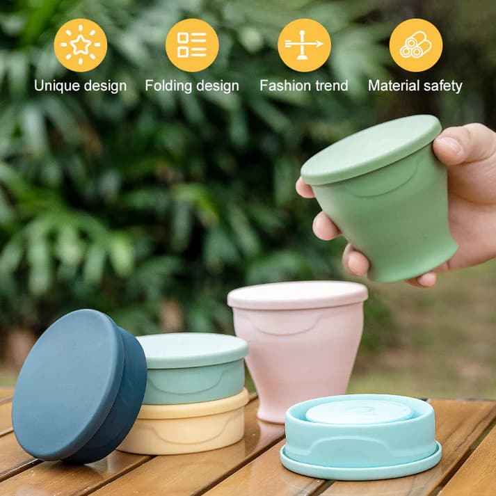🌈Macaron Foldable Silicone Cup – Food-Grade & Heat-Resistant, Collapsible & Portable Travel Cup for Outdoor & Daily Use