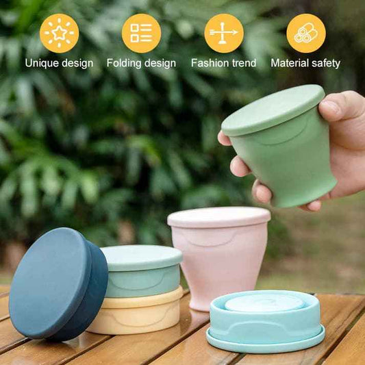 🌈Macaron Foldable Silicone Cup – Food-Grade & Heat-Resistant, Collapsible & Portable Travel Cup for Outdoor & Daily Use