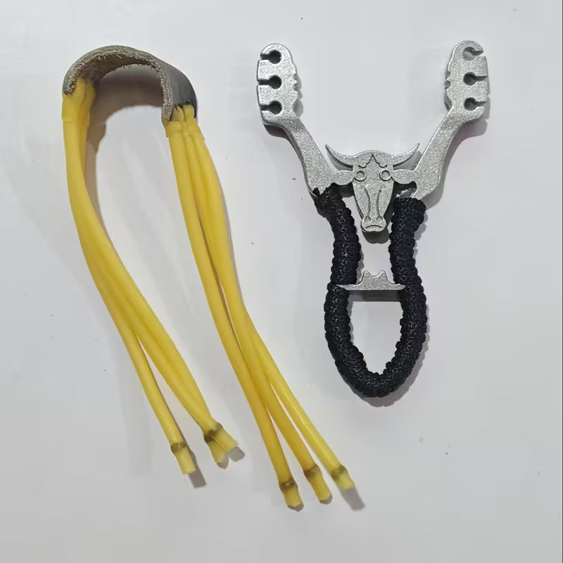 High power aluminum alloy slingshot with rubber band
