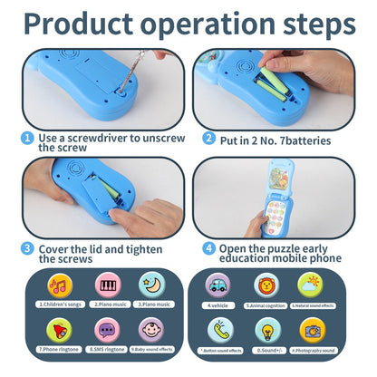 Fun Cartoon Music Flip Phone Toy