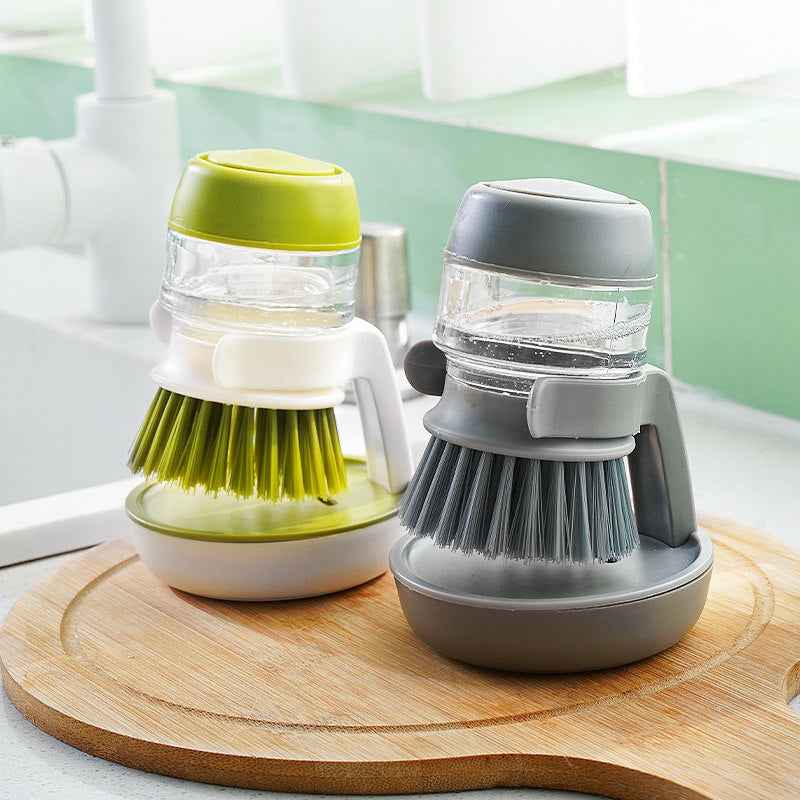 Soap Ease Soap Dispenser Brush – Press, Soap Comes Out Through Bristles, Refillable & No-Mess