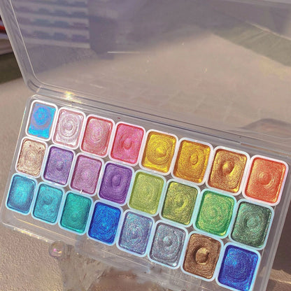Pearlescent Watercolor Paint Kit | Solid Blocks | Great Coverage