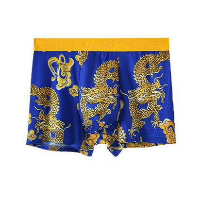 Golden Dragon Pattern Men's Printed Boxer Briefs