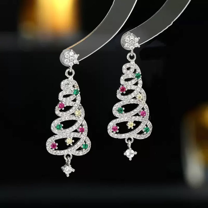 Shiny Christmas Tree Earrings