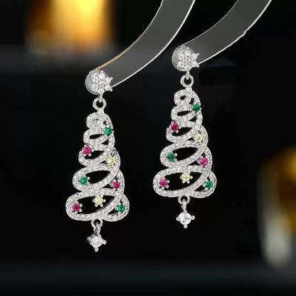 Shiny Christmas Tree Earrings