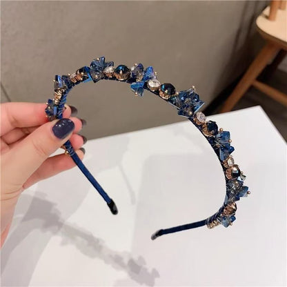 Baroque Luxury Greek Style Metallic Leaf Rhinestone Headband