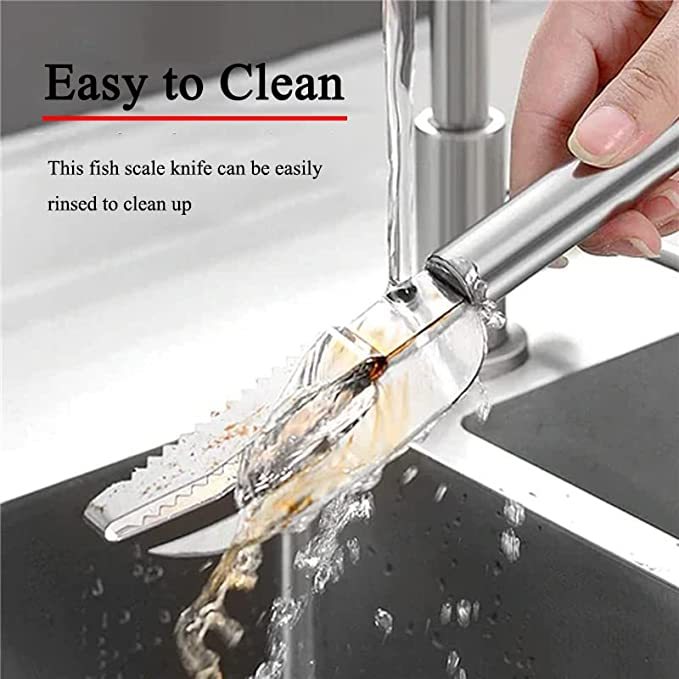 Kitchen 3 In 1 Stainless Steel Scale Planer Fish Scraper Kitchen Gadgets