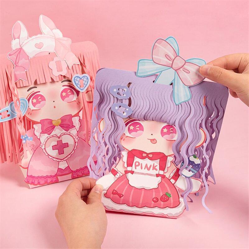 👧 DIY Hair Stylist Sticker Set – Reusable Multi-Functional Dress-Up Stickers, Creative Hairstyle & Fashion Play for Girls