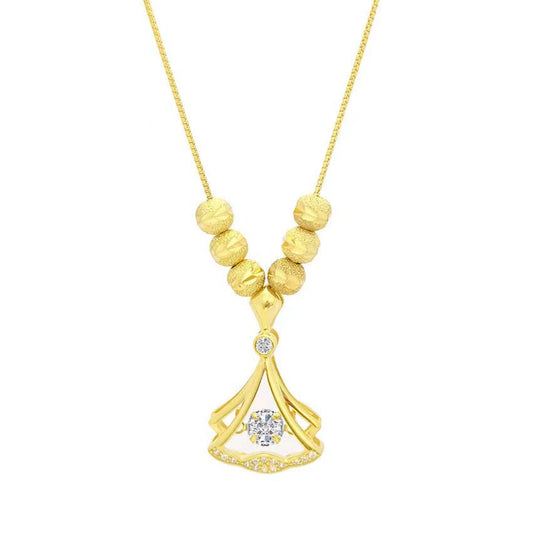 Diamond Golden Scalloped Fashion Clavicle Necklace