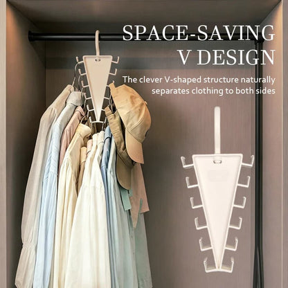 Multi-Functional V-Shaped Double Sided Hanger Storage Rack – Organizes Scarves, Hats & Bags, Dual-Sided & Space-Saving