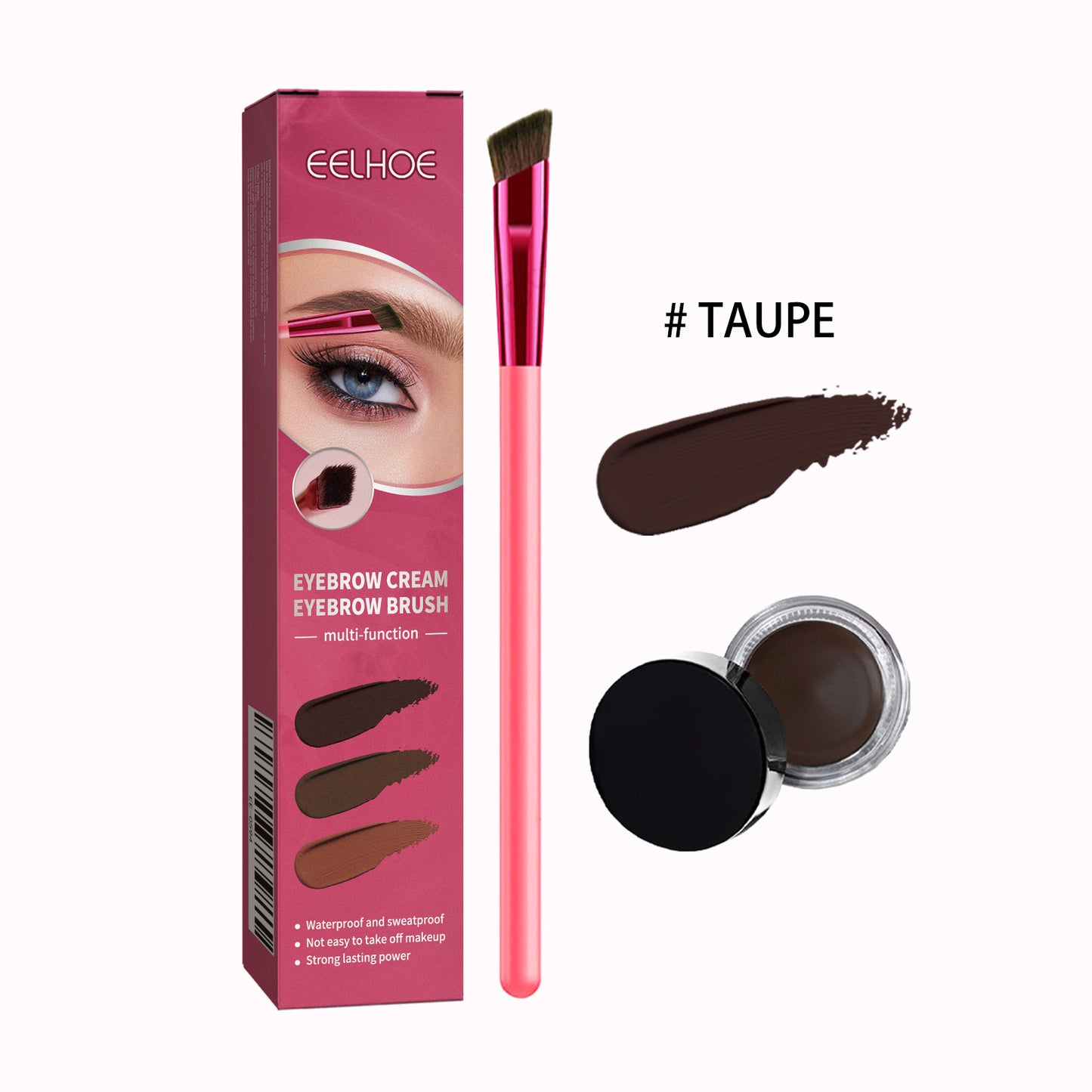 Functional eyebrow brush set, portable eyebrow brush and eyebrow cream