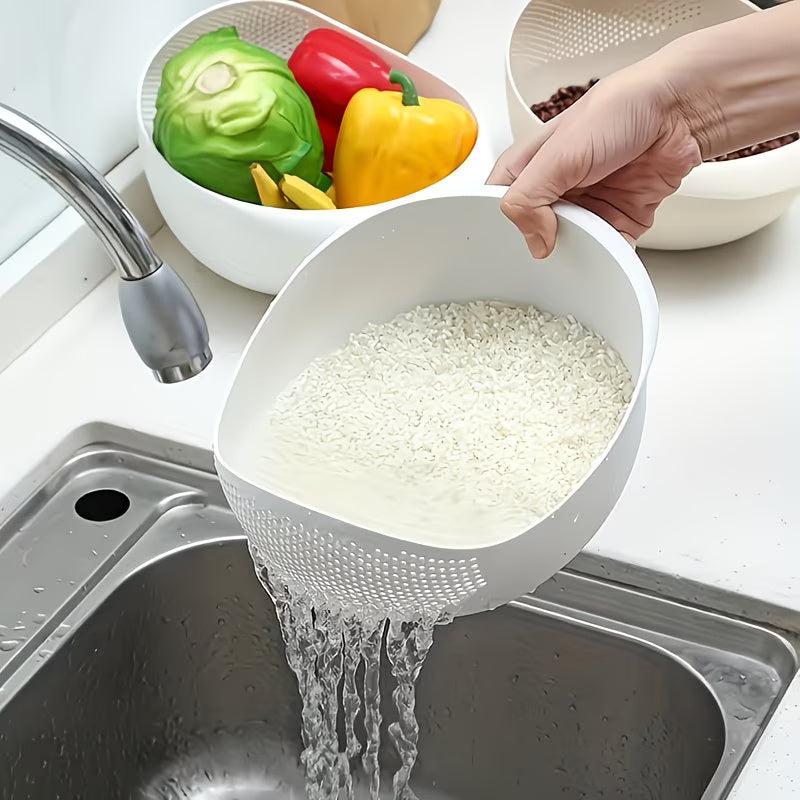Rice Washing Draining Basket Kitchen Vegetable Fruit Washing Basket