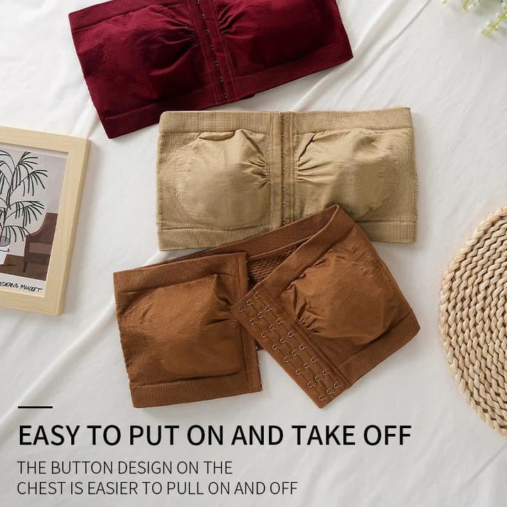 Plus Size Strapless Front Buckle Breathable Bra