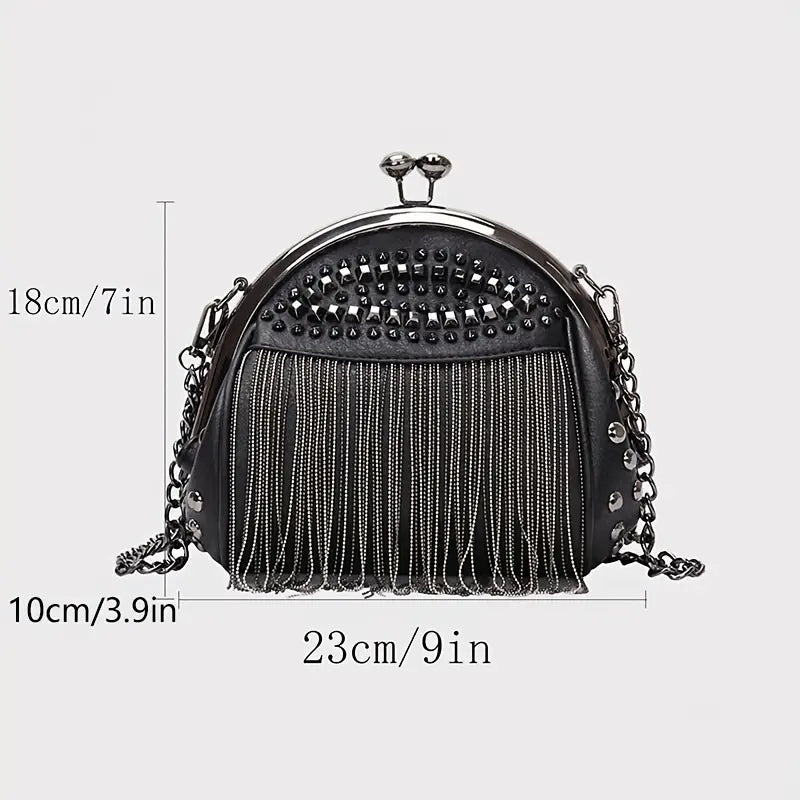 Women's Fringe Chain Retro Shell Bag