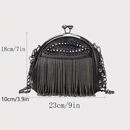 Women's Fringe Chain Retro Shell Bag