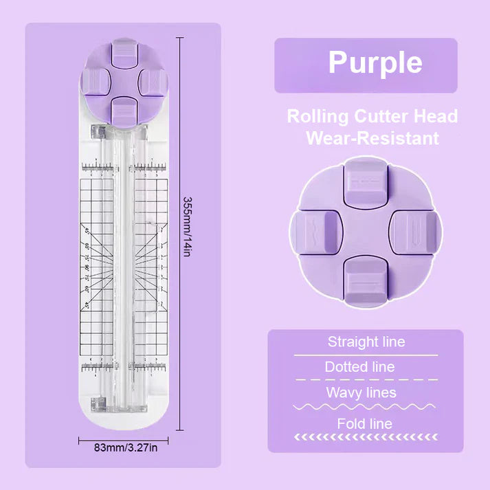 4-in-1 Paper Trimmer – Straight, Wave, Perforated & Creasing Blades