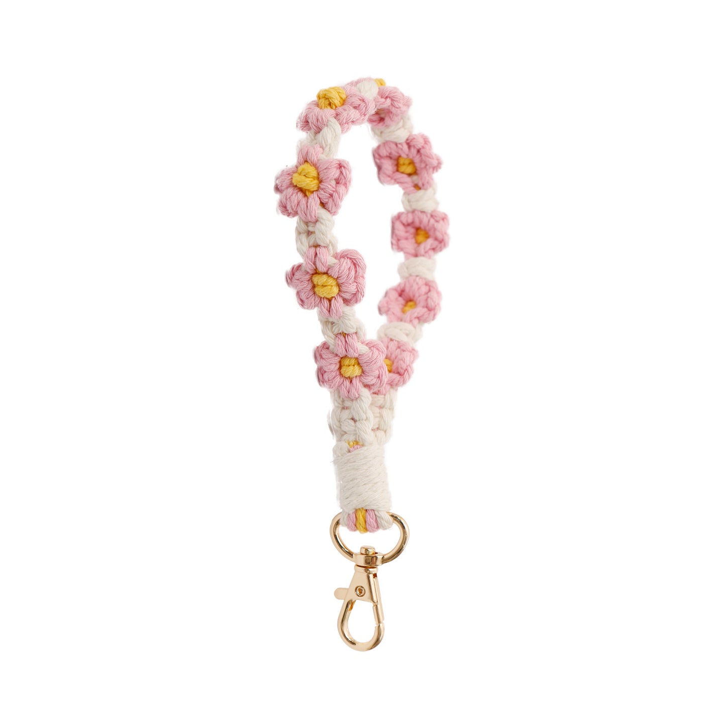 Soft Floral Hand-Woven Keychain