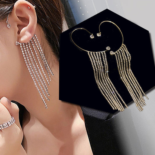 Sparkling Diamond Tassel Earrings