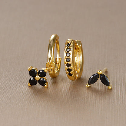 Rhinestone Earring Set – Hoops & Studs, Sparkling