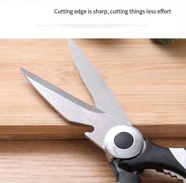 Sharp, durable stainless steel shears – Effortless cutting of chicken, fish, meat, and bones.