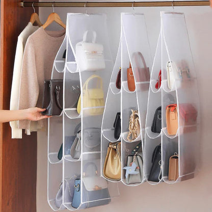 Hanging Handbag Dust-Proof Organizer – 6/8 Large Pockets, Fits Closet & Door, Dustproof & Shape Retention