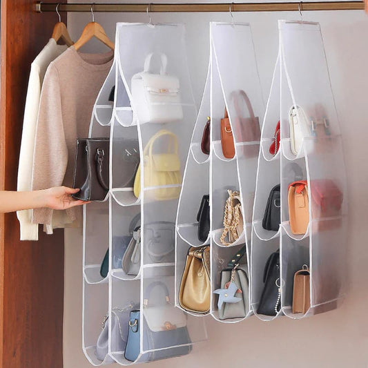 Hanging Handbag Dust-Proof Organizer – 6/8 Large Pockets, Fits Closet & Door, Dustproof & Shape Retention