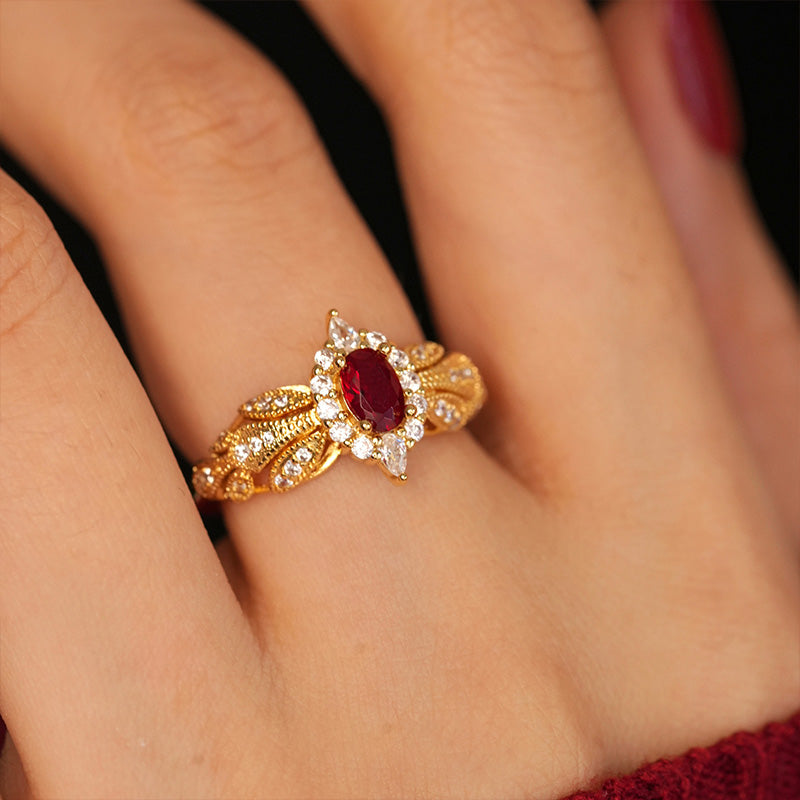 High-end Sparkling Ruby Open Ring That Brightens The Complexion