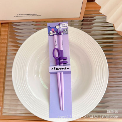 Sanrio for Kuromi & My Melody Cute Cartoon Chopsticks-Aids Proper Chopstick Grip