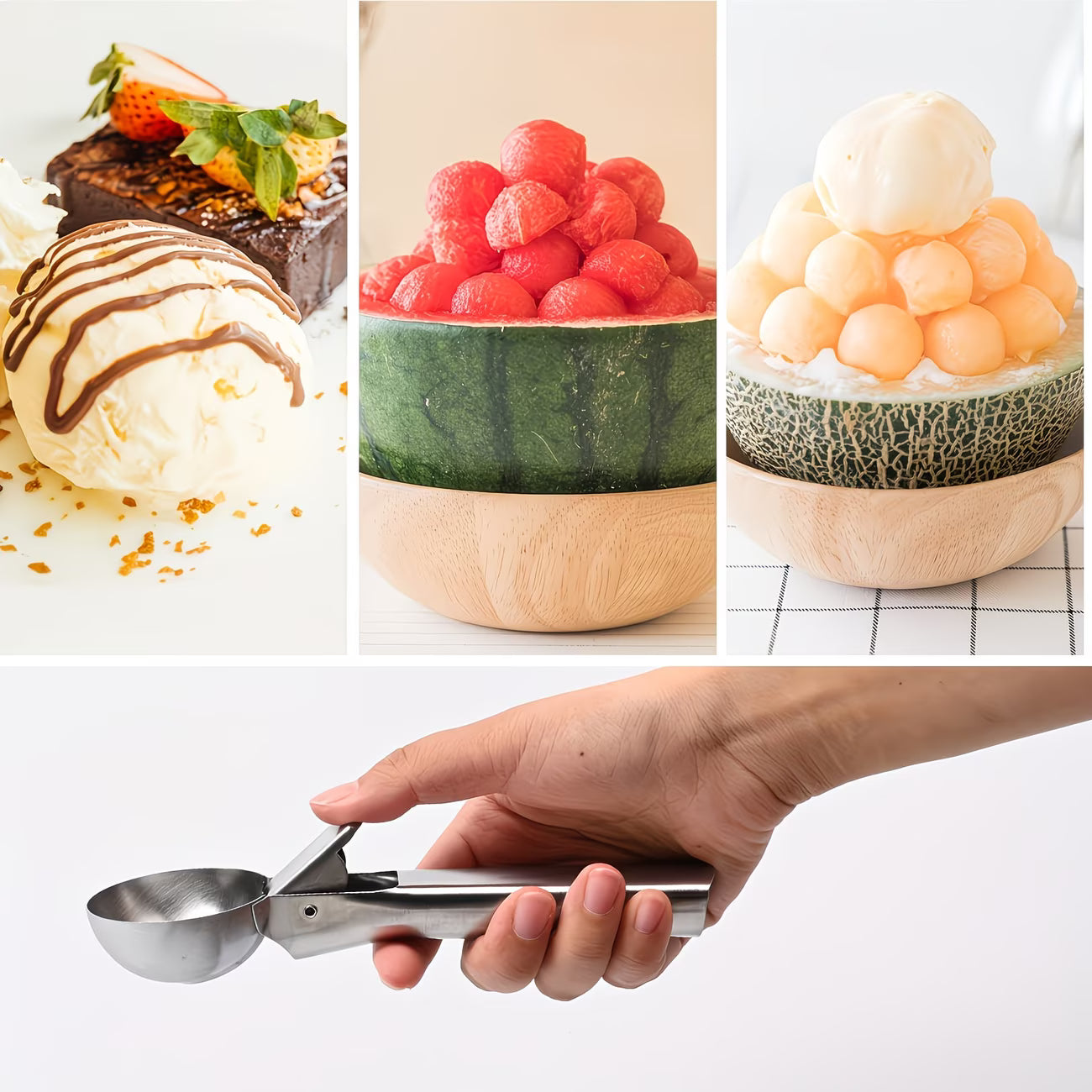 Stainless steel ice cream scoop, fruit scooping tool