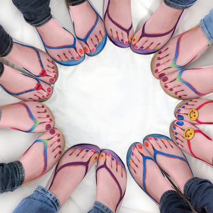 Unisex Printed Flip-Flop Socks