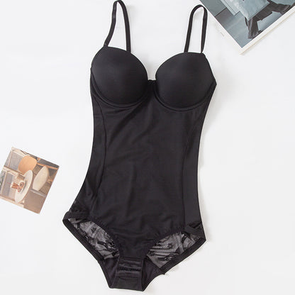 Women's Shapewear Bodysuit with Built-In Bra – Wireless Tummy Control & Bust Lift | Seamless Lace | Body Shaping