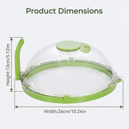 Microwave Splatter Cover with Steamer – Clear, Built-in Steaming Tray