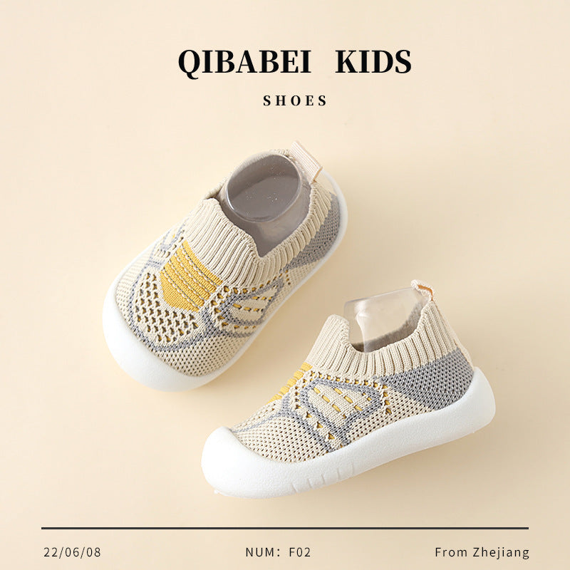 👶Baby Non-Slip Shoes – Breathable Mesh, Rubber Sole, for Home & Outings