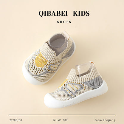 👶Baby Non-Slip Shoes – Breathable Mesh, Rubber Sole, for Home & Outings