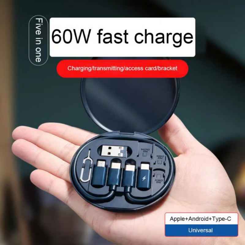 5-in-1 Portable Cable Adapter Storage Box Set