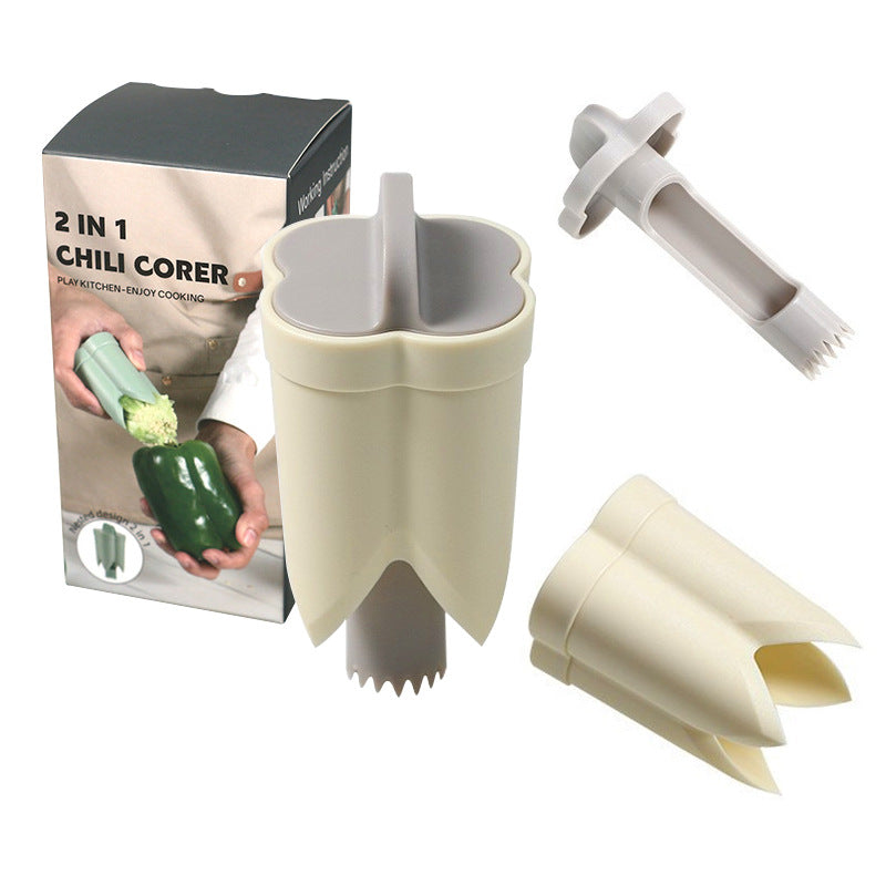 2-in-1 Pepper Corer – One Press, No Mess