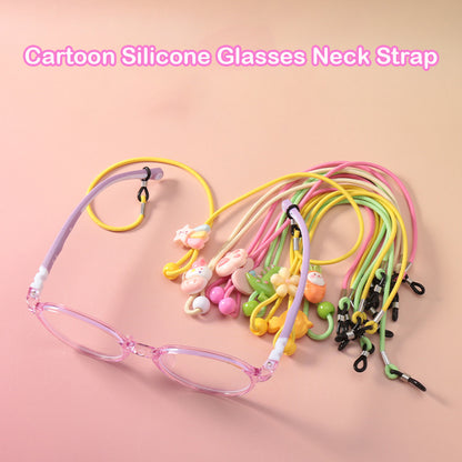 Kids Cartoon Glasses Neck Strap Anti-Lost Holder, Adjustable Elastic Fun Design for Children