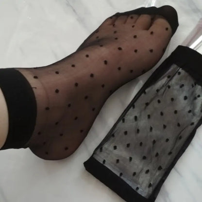 10 Pairs Dot Ultra-thin See Though Sheers Socks