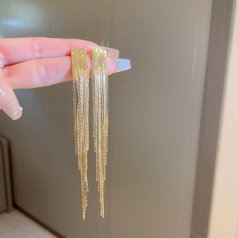 Retro Metallic Tassel Earrings
