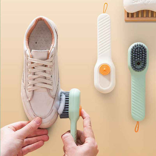 (Pack of 2)Press-to-Dispense Scrubbing Brush – Refillable & No Mess