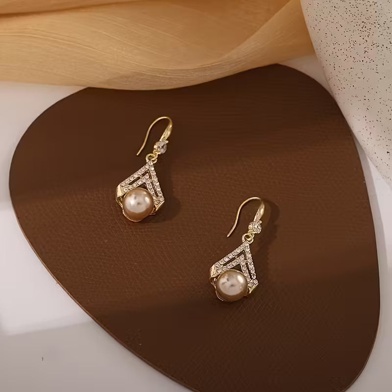 Long Pearl-Accented Earrings
