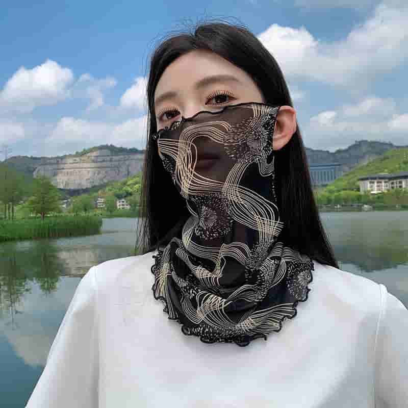🧣🌺Summer Multifunctional Mesh Neck Gaiter – Face Cover/Scarf/Ear-loop Scarf 3-in-1, Breathable & Sun Protection