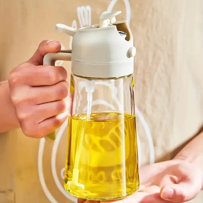 2-in-1 Glass Oil Spray Bottle with Pourer