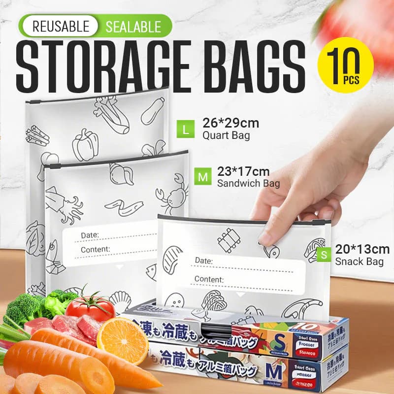 Reusable Aluminum Foil Sealable Storage Bags – Airtight & Moisture-Proof, Perfect for Fridge, Travel & Organization